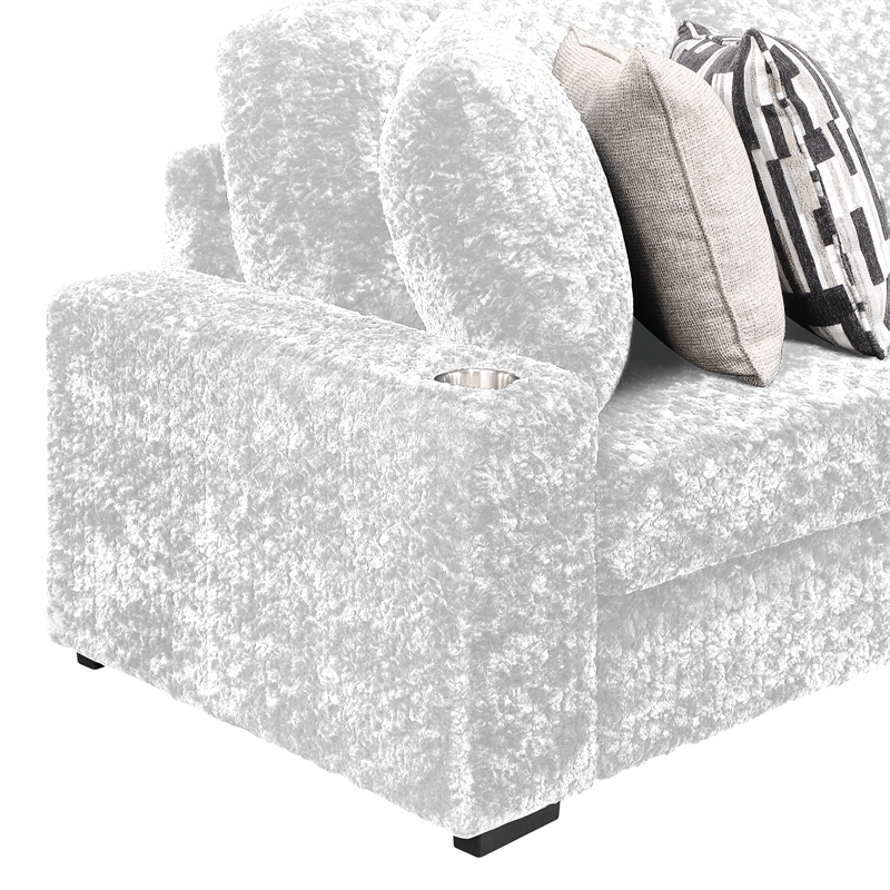 Galaxy Home Magnum Modern Sectional Sofa with Premium Upholstery in Cream