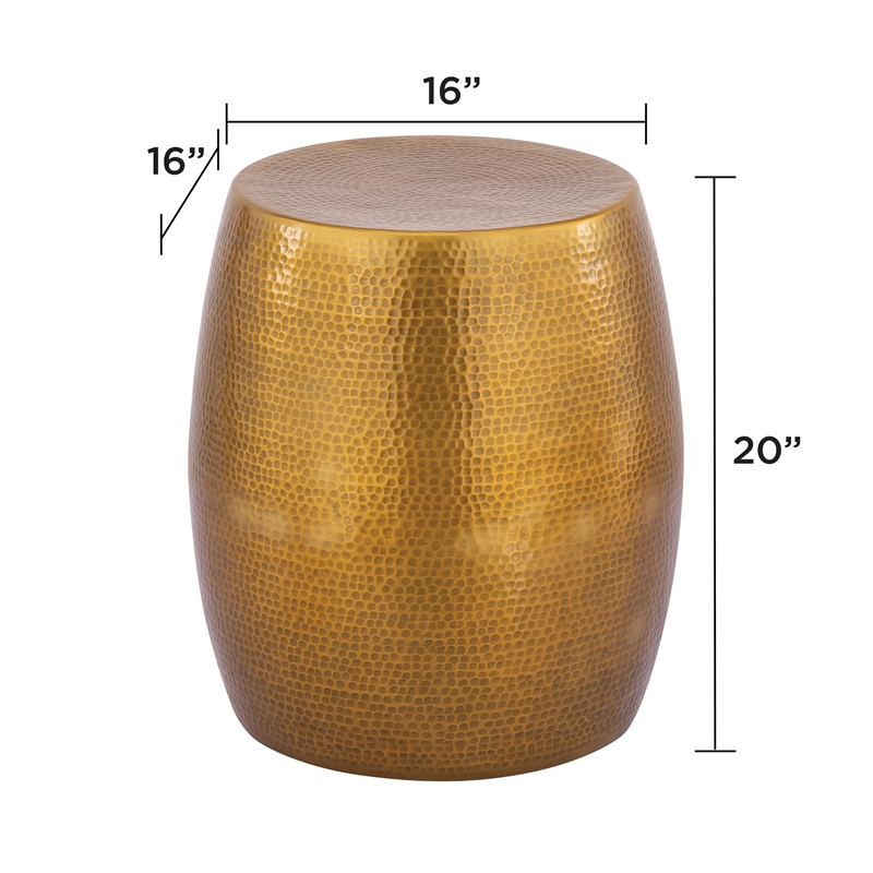 ET-201 Modern Style Oval End Table Side Table made with aluminum sheet in Gold