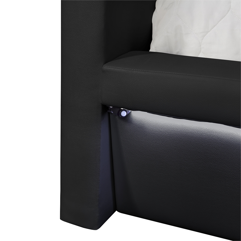 Futura Modern Upholstered King Bed with Reinforced Slat Support in Black