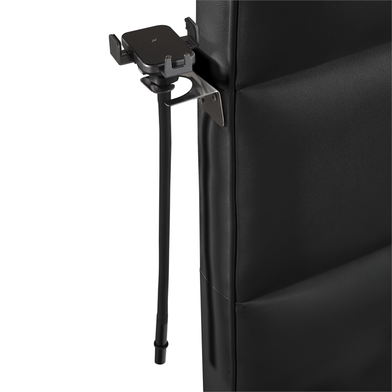 Futura Modern Upholstered Queen Bed with Reinforced Slat Support in Black