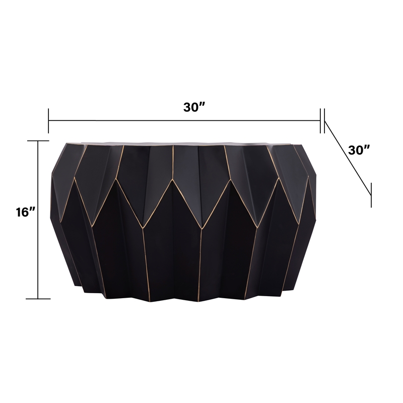CT-401 Contemporary Black Metal Coffee Table with Faceted Base