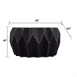 CT-401 Contemporary Black Metal Coffee Table with Faceted Base