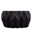 CT-401 Contemporary Black Metal Coffee Table with Faceted Base