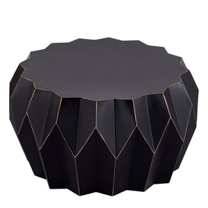 CT-401 Contemporary Black Metal Coffee Table with Faceted Base