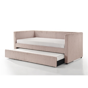 Cody Ribbed Corduroy Upholstered Daybed with Pull-Out Trundle