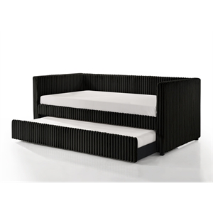 Cody Ribbed Corduroy Upholstered Daybed with Pull-Out Trundle