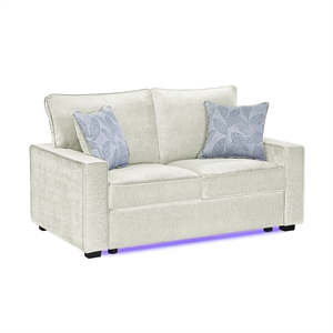 Rita Premium Upholstered Loveseat with LED Base