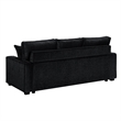 Rita Modern Black Fabric Upholstered Sofa with Built-In LED Base Lighting