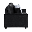 Rita Modern Black Fabric Loveseat with Built-In LED Base Lighting