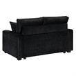 Rita Modern Black Fabric Loveseat with Built-In LED Base Lighting