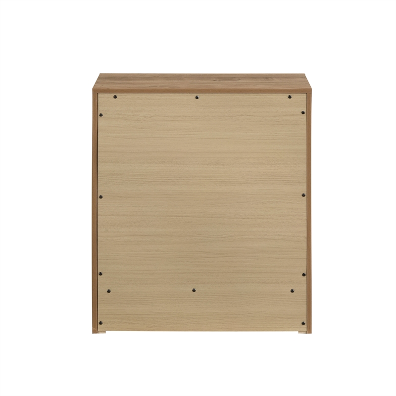 Montana Modern Natural Nightstand with Storage & Black Hardware