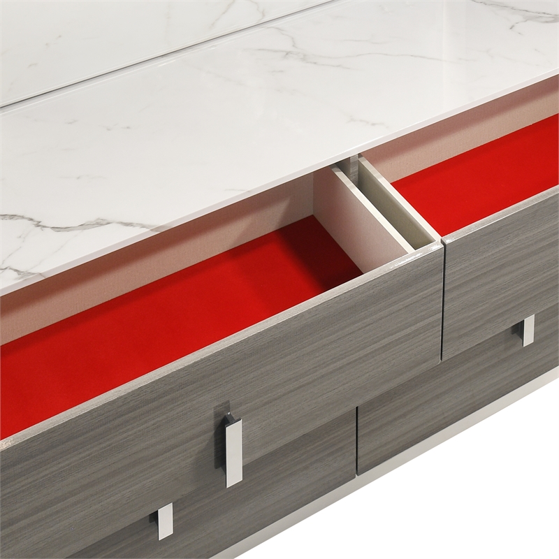Matrix Furniture Group Altima Contemporary Wood 5-Drawer Chest in Gray