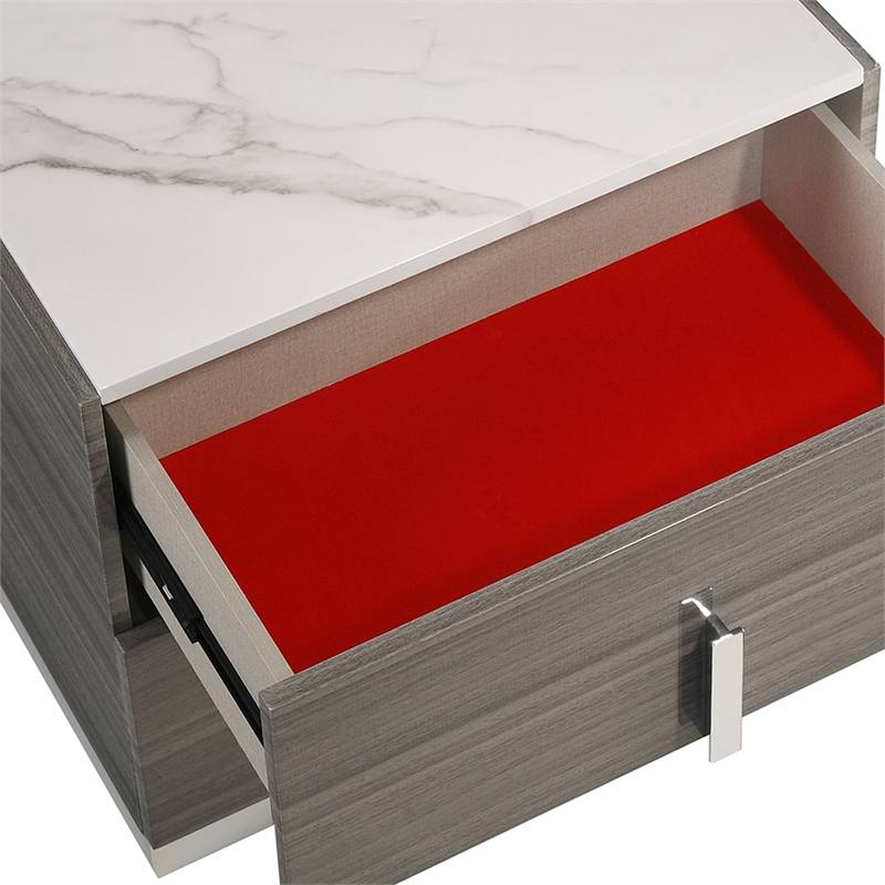 Matrix Furniture Group Altima Contemporary Nightstand in Gray