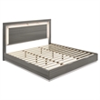 Matrix Furniture Altima Contemporary Queen Bed with LED Headboard Gray