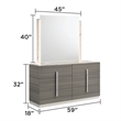 Matrix Furniture Altima Contemporary Queen 4-Piece Bedroom Set in Gray