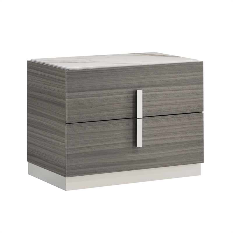Matrix Furniture Altima Contemporary Queen 4-Piece Bedroom Set in Gray