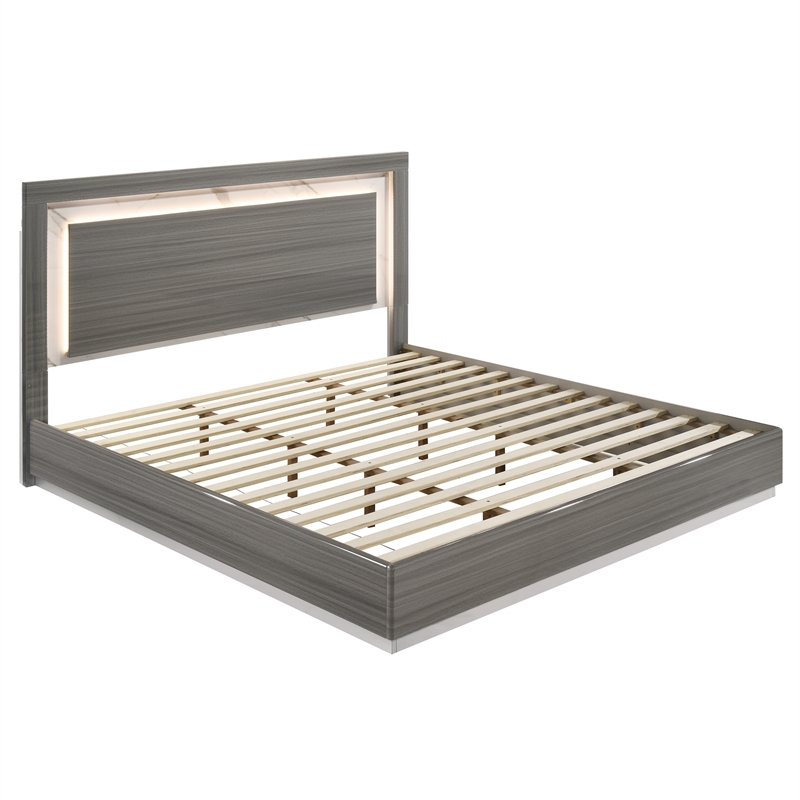 Matrix Furniture Altima Contemporary Queen 5-Piece Bedroom Set in Gray