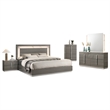 Matrix Furniture Altima Contemporary Queen 5-Piece Bedroom Set in Gray