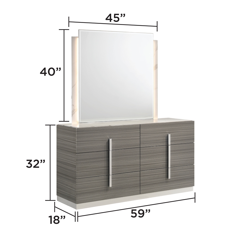 Matrix Furniture Group Altima Contemporary King 4-Piece Bedroom Set in Gray