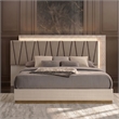 Matrix Furniture Group Stanley Modern Queen Bed with LED Headboard in Gray