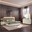 Matrix Furniture Stanley Modern Queen 4-PC Bed Set w LED Headboard in Gray