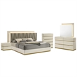 Matrix Furniture Stanley Modern Queen 5-PC Bed Set w LED Headboard in Gray