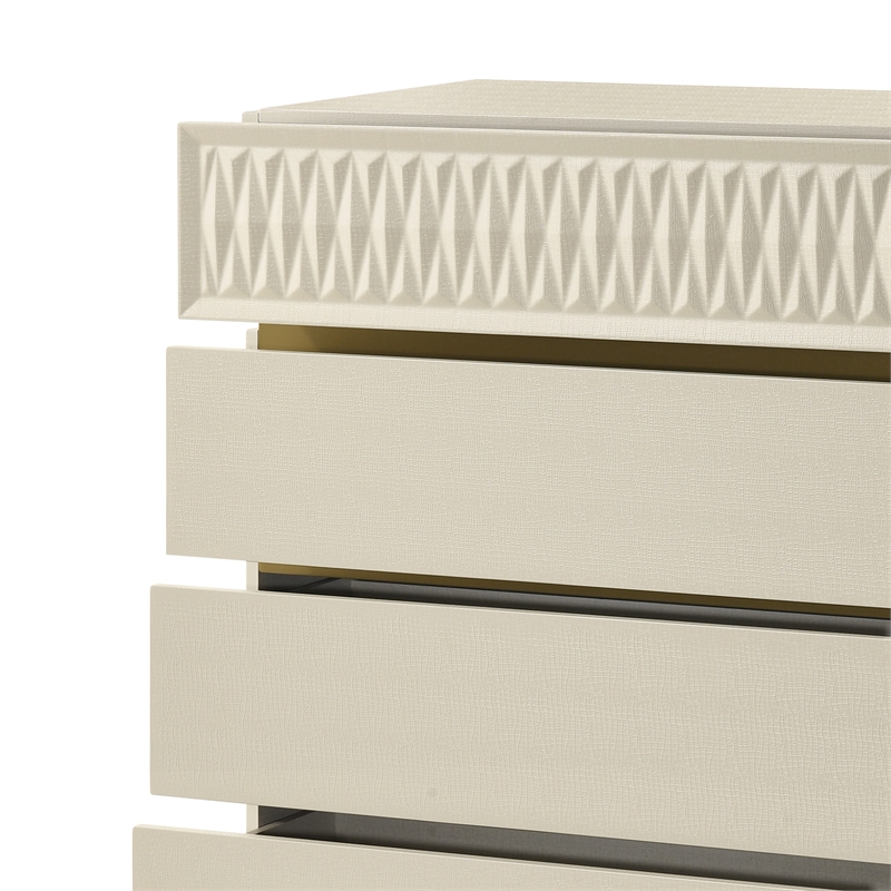 Matrix Furniture Group Stanley Modern Wood 5-Drawer Chest in Gray