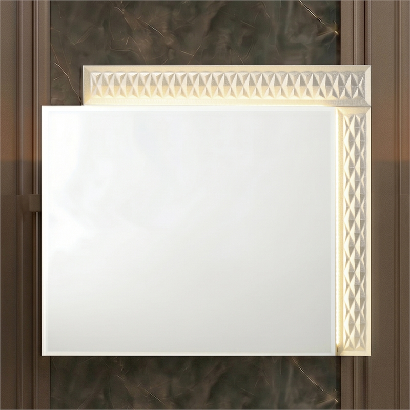 Matrix Furniture Group Stanley Modern LED Mirror in Gray