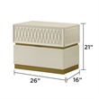 Matrix Furniture Group Stanley Modern Wood Nightstand in Gray with Gold Base