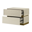 Matrix Furniture Group Stanley Modern Wood Nightstand in Gray with Gold Base