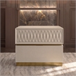 Matrix Furniture Group Stanley Modern Wood Nightstand in Gray with Gold Base
