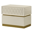 Matrix Furniture Group Stanley Modern Wood Nightstand in Gray with Gold Base