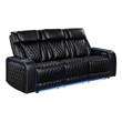 Galaxy Home Electra Power Reclining Sofa w Massage & LED Lighting in Black