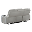 Galaxy Electra Modern PWR Reclining Faux Leather Sofa w Massage in Gray