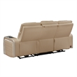 Galaxy Electra Modern PWR Reclining Faux Leather Sofa w Massage in Caramel