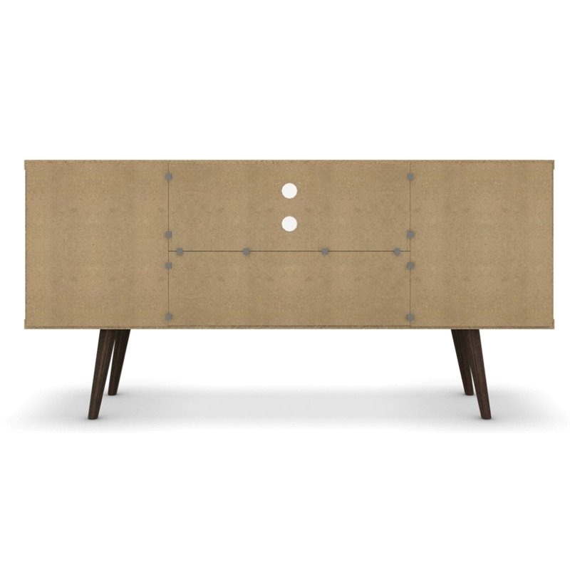 Levan Home 3-Shelf Solid Wood TV Stand for TVs up to 50