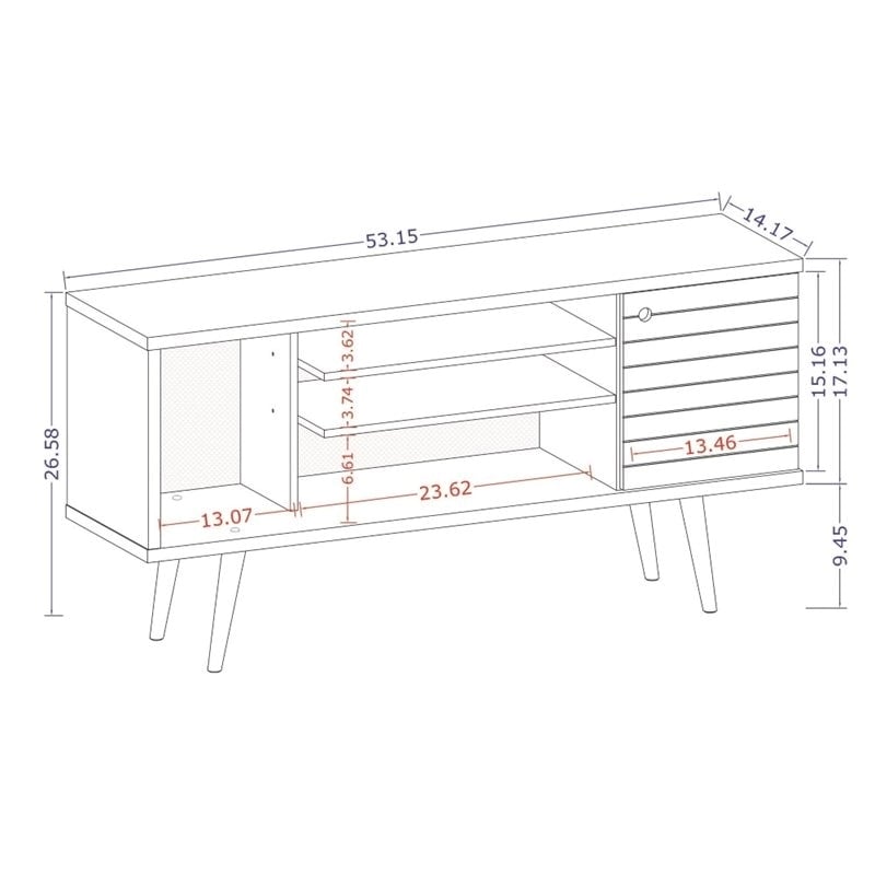 Levan Home 3-Shelf Solid Wood TV Stand for TVs up to 50