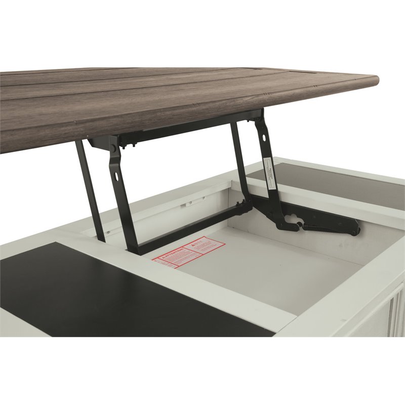 Levan Home Wood Two-Tone Coffee Table Rectangular Lift Top 46