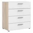 Levan Home Engineered Wood Oak and White Chest Contemporary Scandinavian 29.8