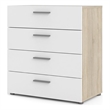Levan Home Engineered Wood Oak and White Chest Contemporary Scandinavian 29.8