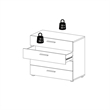 Levan Home Engineered Wood Oak and White Chest Contemporary Scandinavian 29.8