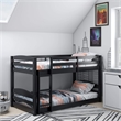 Levan Home Solid Wood Twin Floor Bunk Bed in Gray