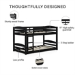 Levan Home Solid Wood Twin Floor Bunk Bed in Gray