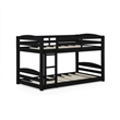 Levan Home Solid Wood Twin Floor Bunk Bed in Gray