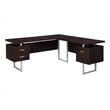 Levan Home Particle Board Cappuccino Computer Desk L Shaped Extra Long 71