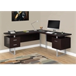 Levan Home Particle Board Cappuccino Computer Desk L Shaped Extra Long 71