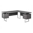 Levan Home Particle Board Gray L-Shaped Corner Computer Desk 71