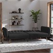 Levan Home Stylish Linen Sleeper Sofa in Dark Gray