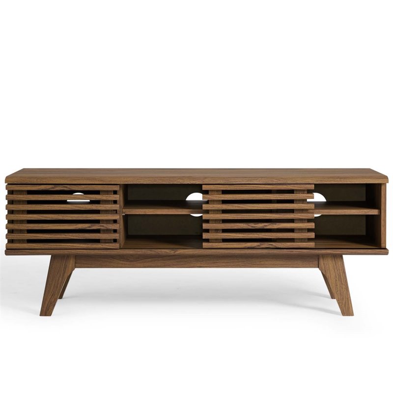 Levan Home Modern Wood Media Console TV Stand for TVs up to 50