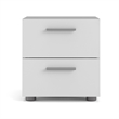 Levan Home Contemporary 2 Drawer Nightstand in White